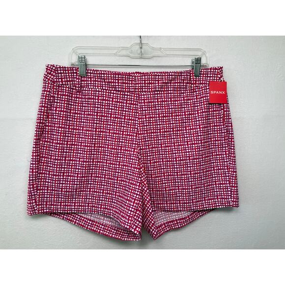 SPANX Sunshine Shorts, Pink Hibiscus Gingham, Size XL - NEW! - Picture 1 of 6
